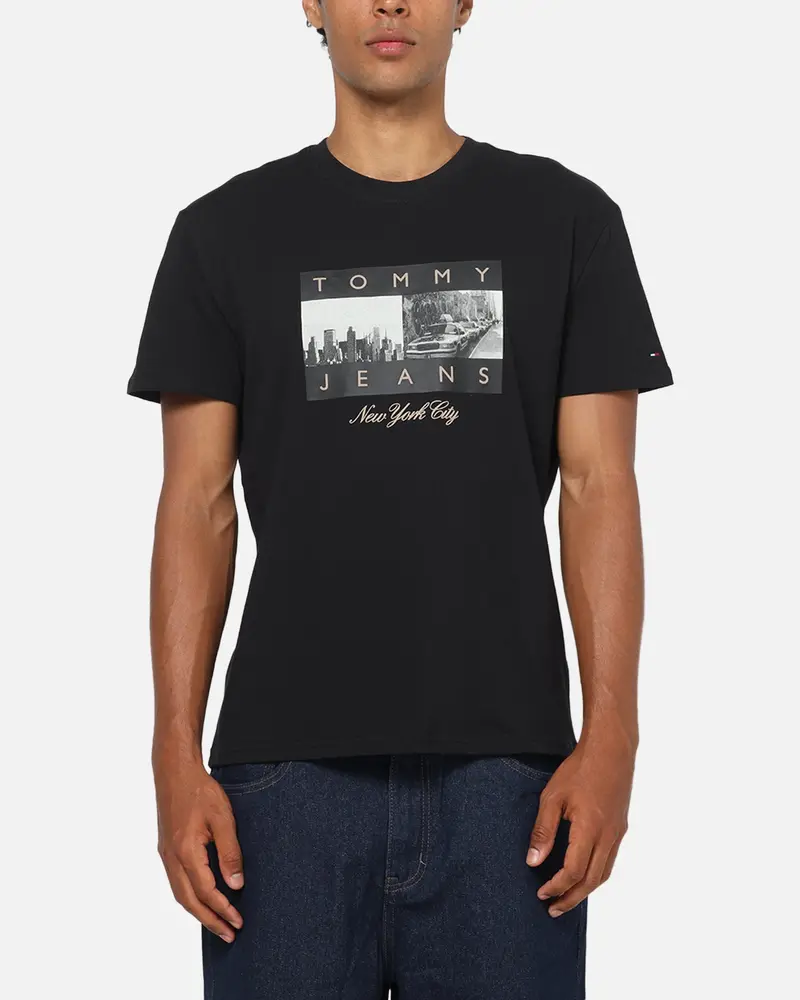 Tommy Jeans Photo Flag T-Shirt Black 1