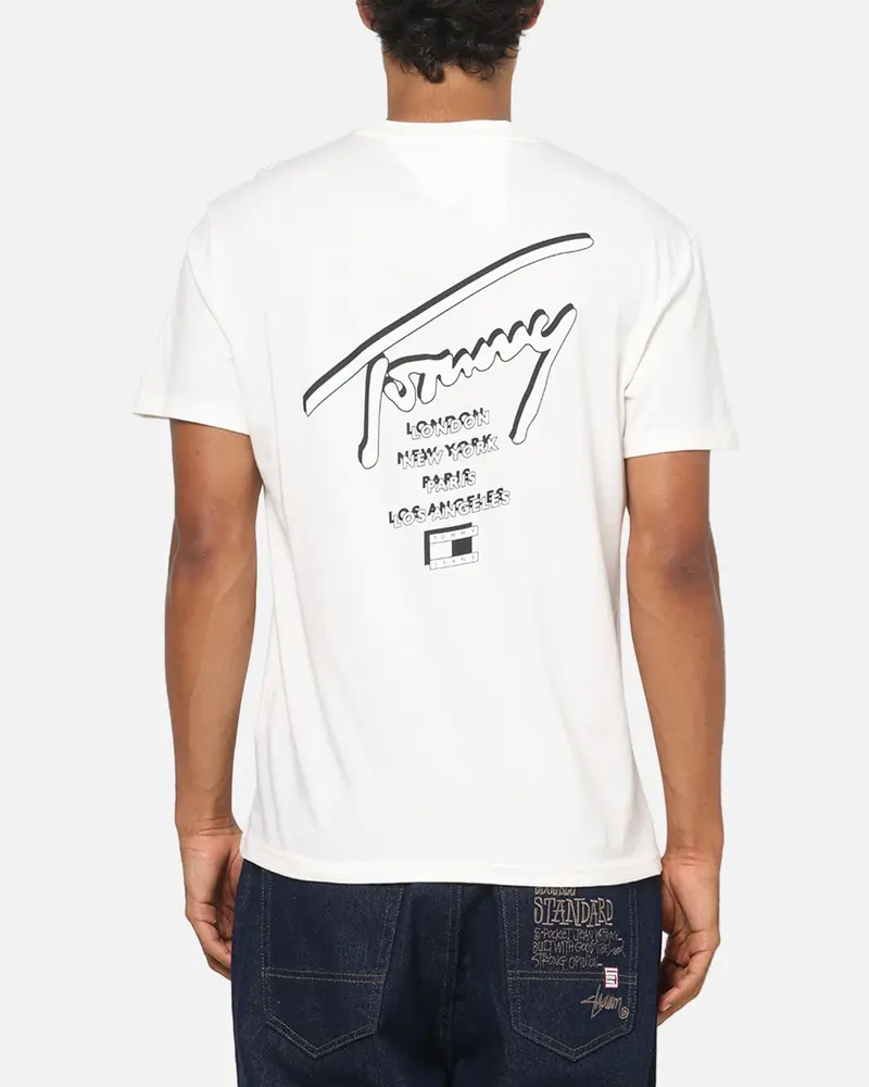 Tommy Jeans Regular Sign City T-Shirt Ancient White 1