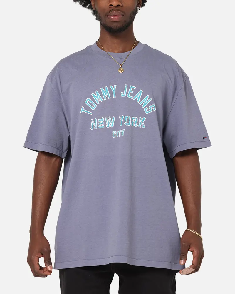 Tommy Jeans Relax Overdyed Varsity T-Shirt Washed Blue 1