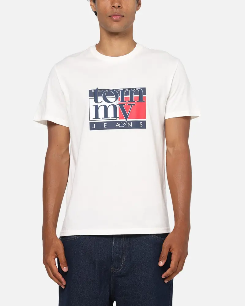 Tommy Jeans Slim Rwb Flag T-Shirt Ancient White 1