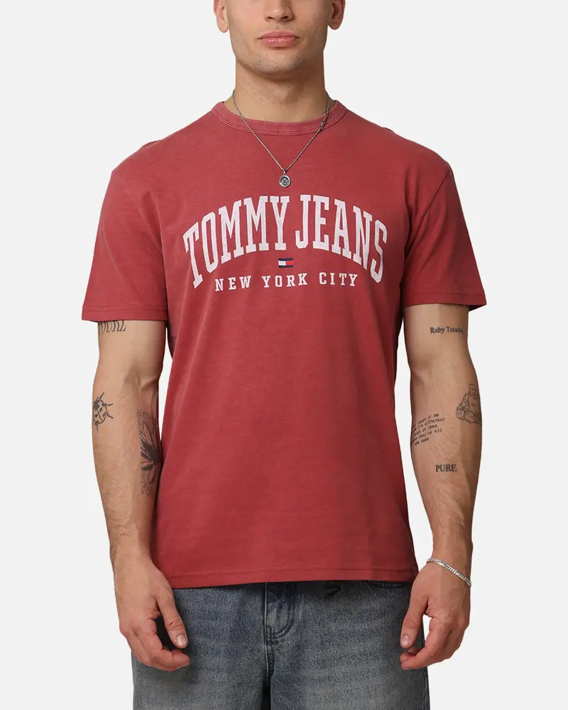 Tommy Jeans Tjm Archive Varsity Washed T-Shirt Red 1