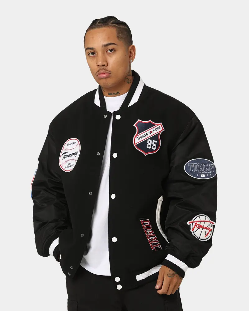 Tommy Jeans Tjm Letterman Jacket Black 1