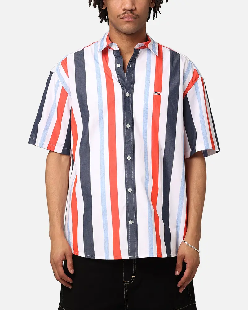 Tommy Jeans Tjm Relax Stripes Shirt White Stripe 1