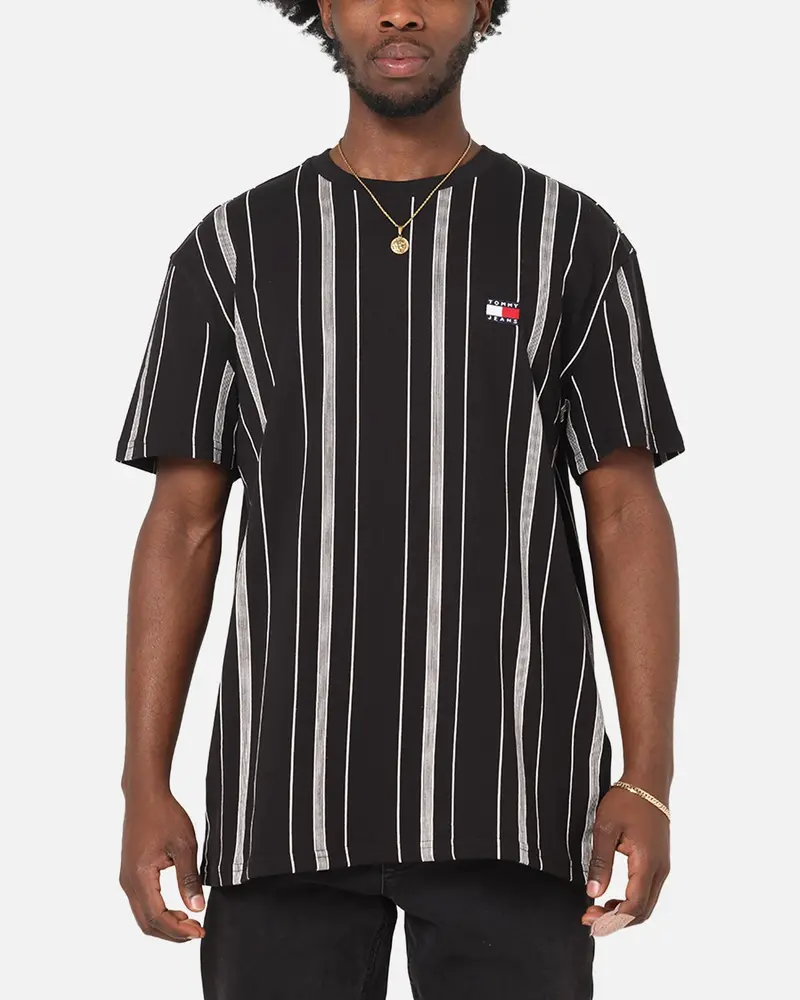 Tommy Jeans Vertical Stripe T-Shirt Black Stripe 1