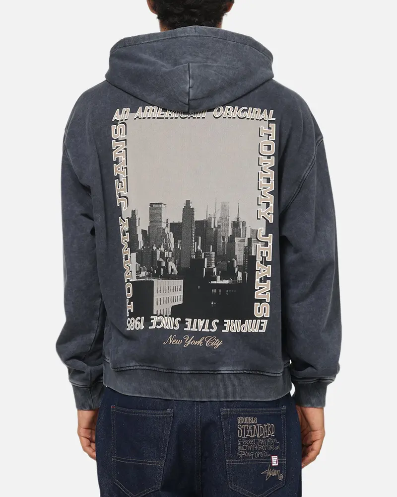 Tommy Jeans Washed Photo City Hoodie Black 1