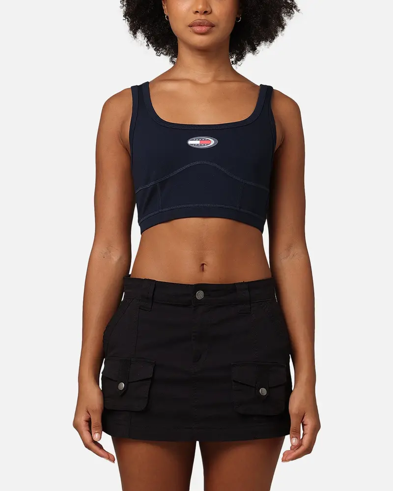 Tommy Jeans Women's Archive Bralette Crop Top Dark Night Navy 1