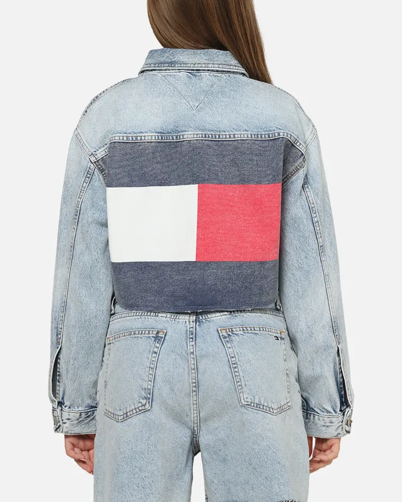 Tommy Jeans Women's Cropped Denim Trucker Jacket Mid Denim 1