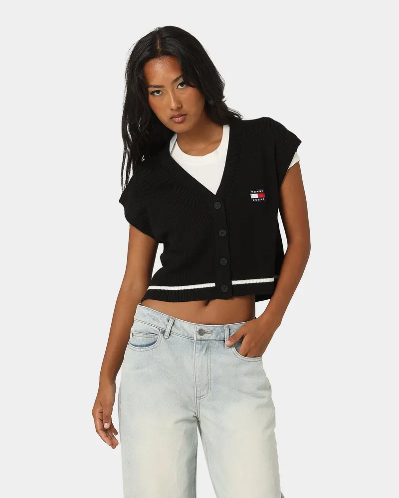 Tommy Jeans Women's Tjw Badge Cardigan Vest Black 1