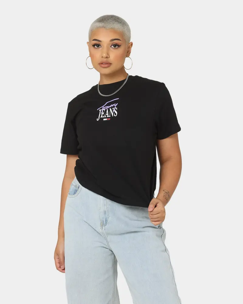 Tommy Jeans Women's Tjw Classic Logo 1 Short Sleeve T-Shirt Black 1