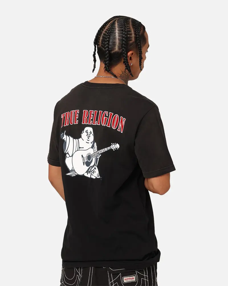True Religion Jv7 Washed T-Shirt Jet Black 1
