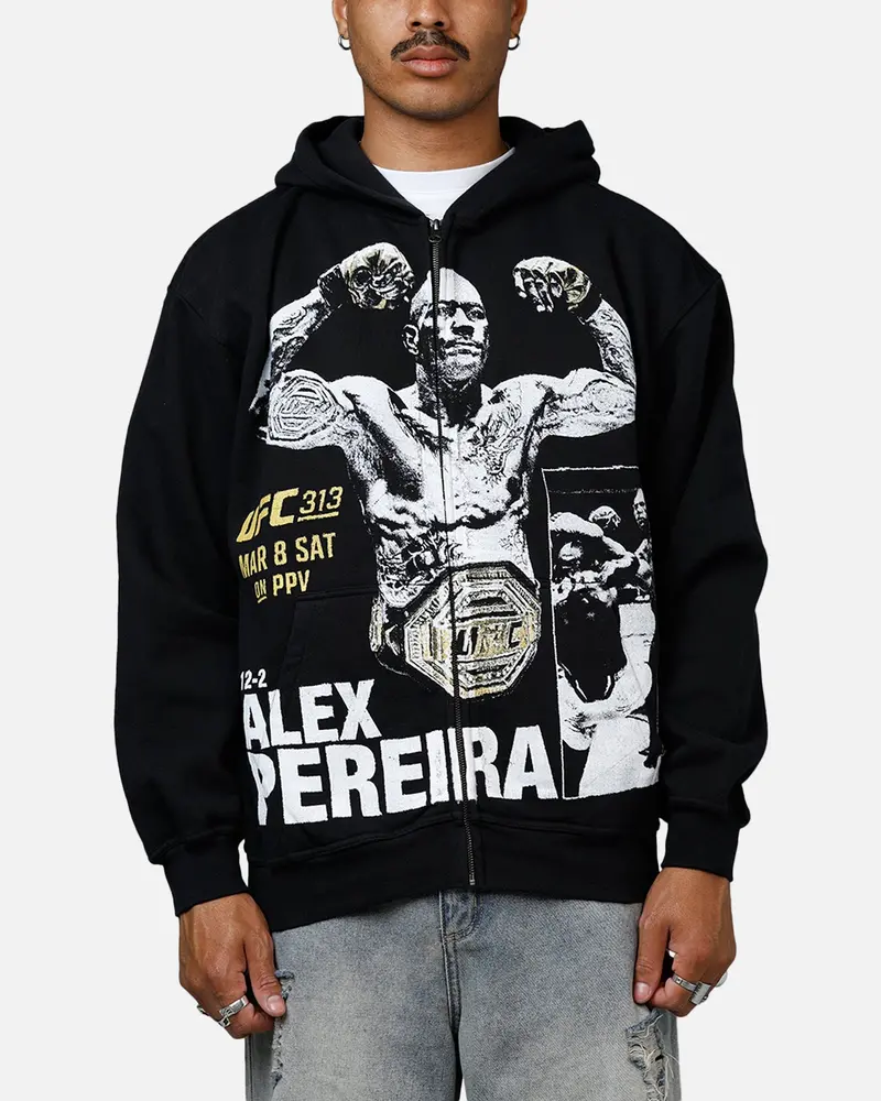 Ufc By Culture Kings Alex Pereira 313 Zip-Up Hoodie Black 1