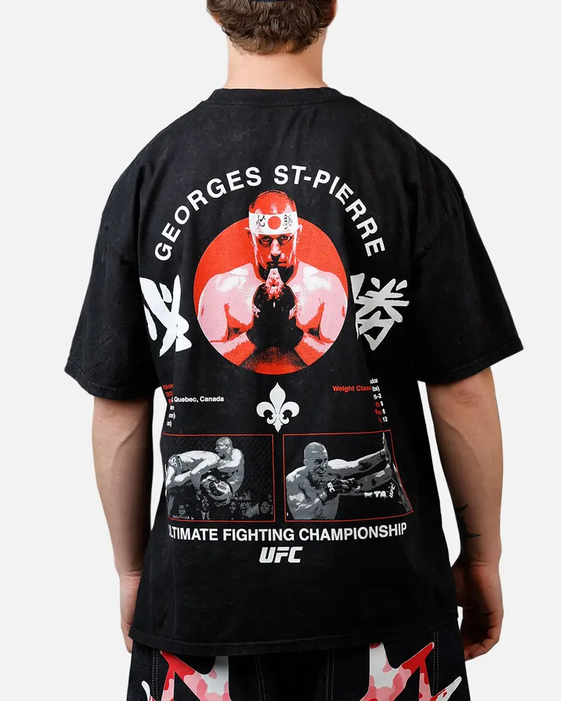 Ufc By Culture Kings Georges St-Pierre Goat T-Shirt Black Acidwash 1