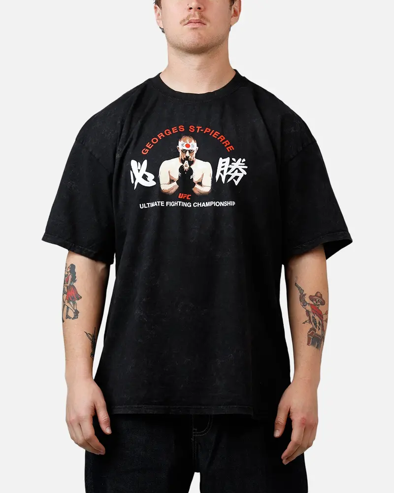 Ufc By Culture Kings Georges St-Pierre Goat T-Shirt Black Acidwash 2