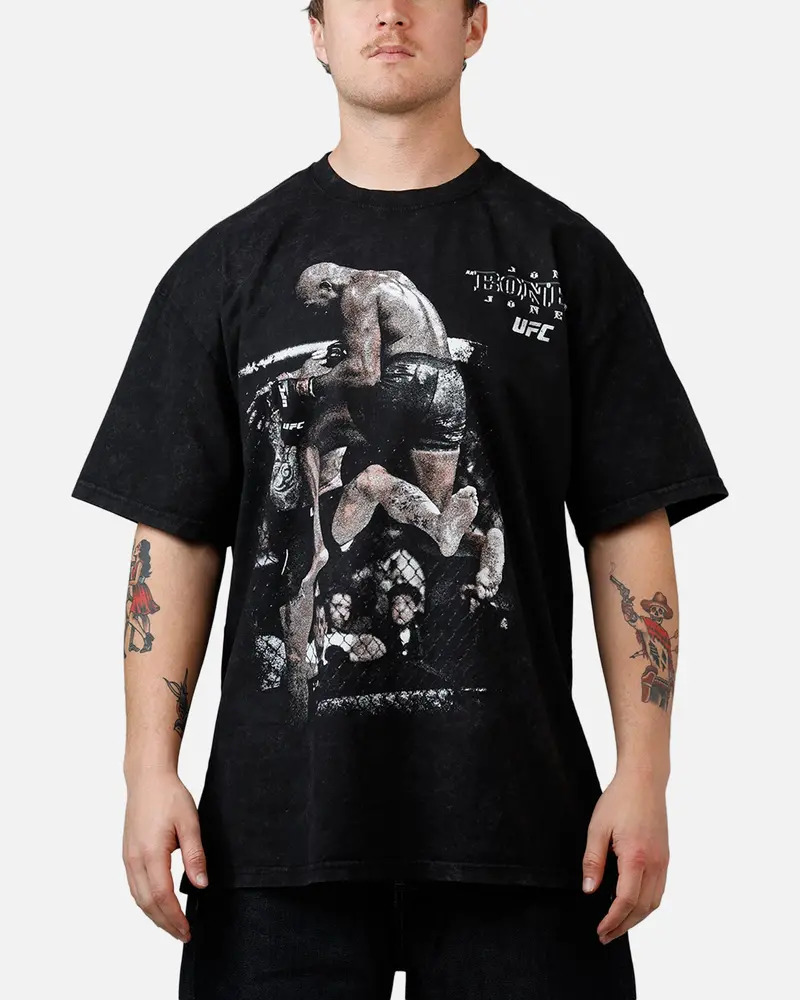 Ufc By Culture Kings Jon Jones Action T-Shirt Black Acidwash 1