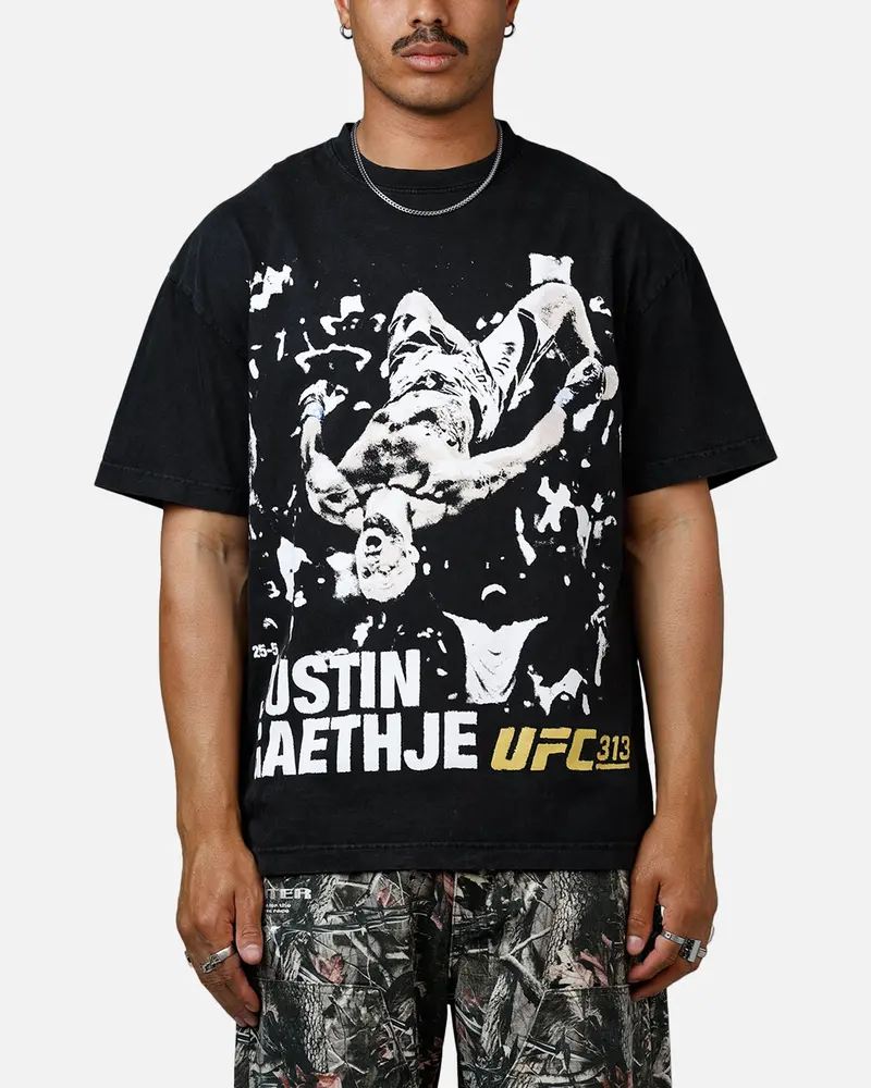 Ufc By Culture Kings Justin Gaethje 313 T-Shirt Black Acidwash 1