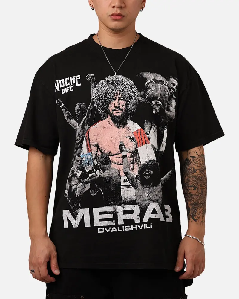 Ufc By Culture Kings Merab Dvalishvili Noche T-Shirt Black Acidwash 1