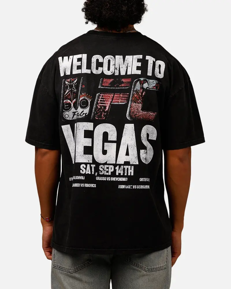 Ufc By Culture Kings Noche Logo T-Shirt Black Acidwash 1