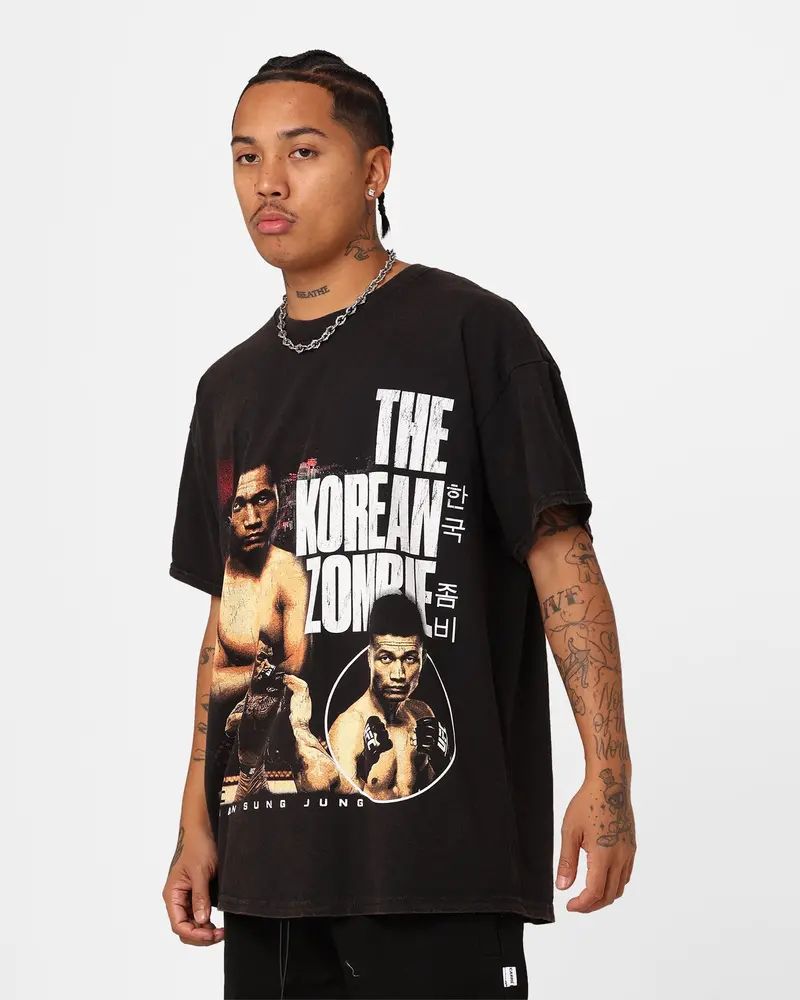 Ufc By Goat Crew Chan Sung Jung The Korean Zombie Vintage T-Shirt Black Wash 1