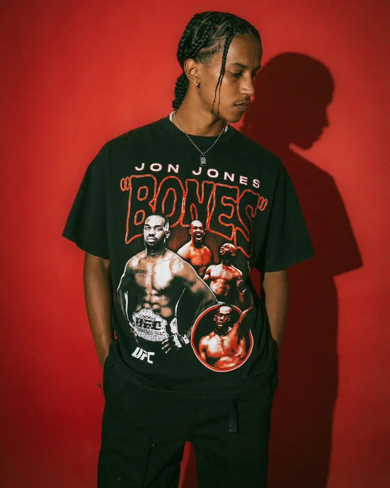 Ufc By Goat Crew Jon Jones Vintage T-Shirt Black Wash 1