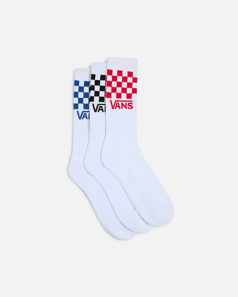Vans Classic Check Crewcut Socks 3 Pack White 1