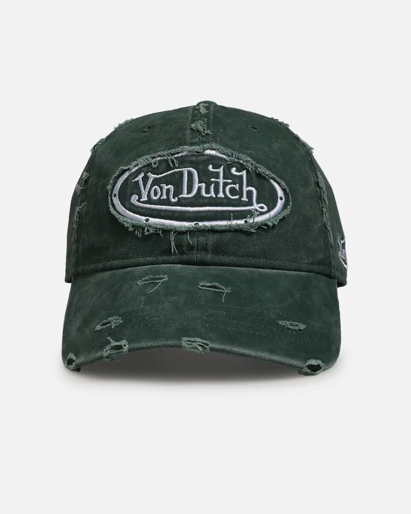 Von Dutch Distressed Dad Strapback Hat Washed Green 1