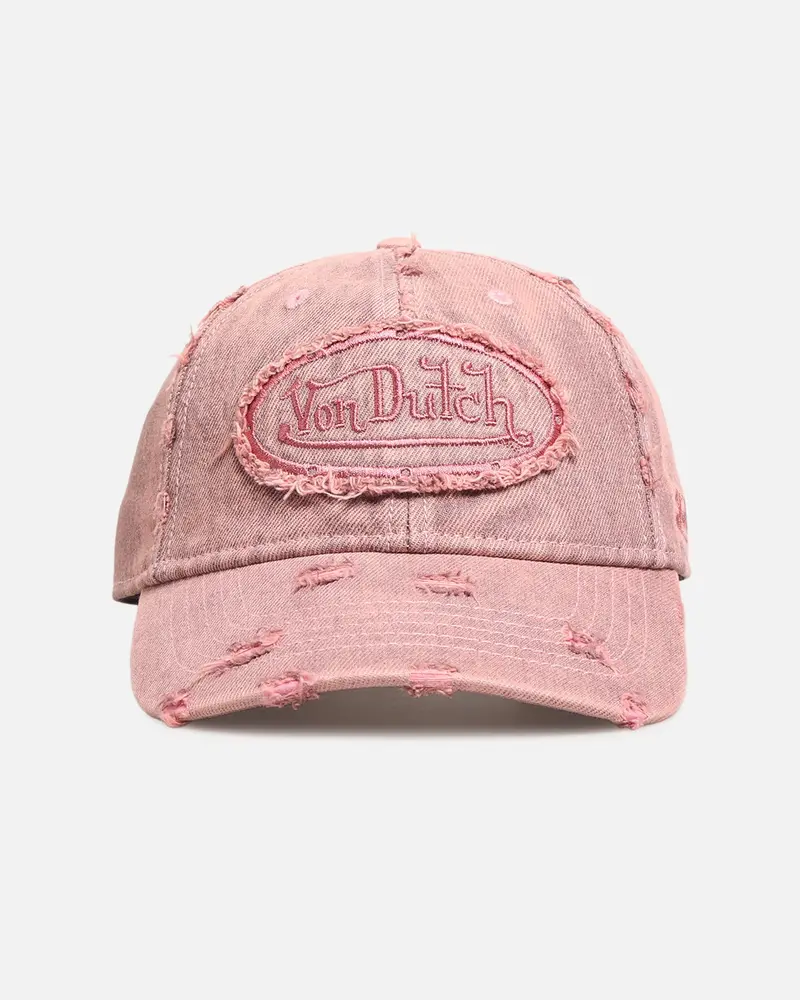 Von Dutch Overdye Wash Dad Strapback Cap Pink 1