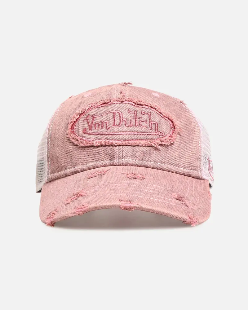 Von Dutch Overdye Wash Trucker Snapback Pink 1