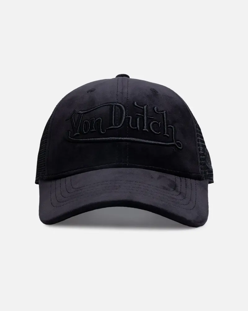 Von Dutch Signature Velvet Trucker Snapback Black 1