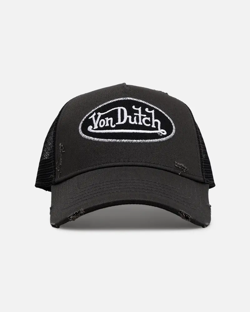 Von Dutch Torn Trucker Snapback Black 1