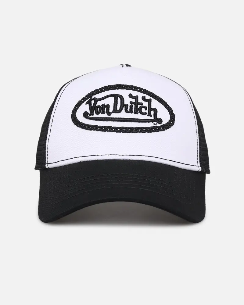 Von Dutch Unisex Trucker Snapback Hat Black/White 1