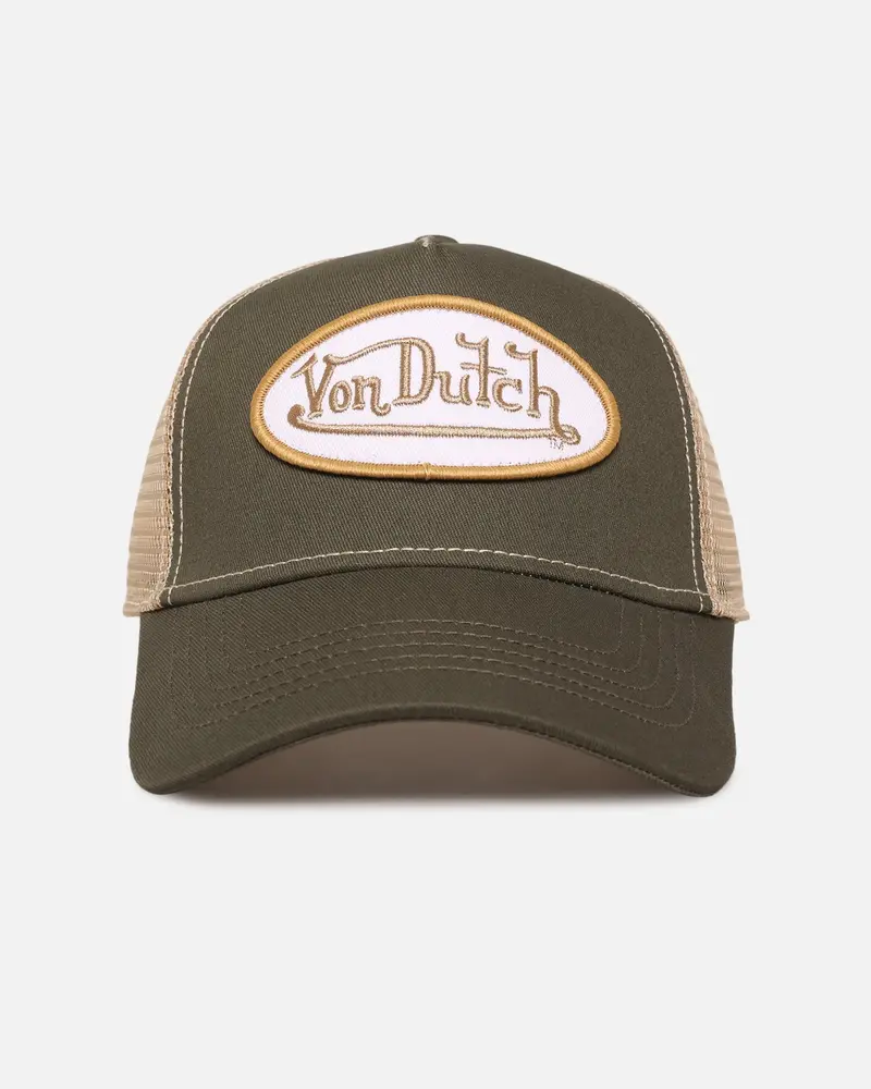 Von Dutch Unisex Trucker Snapback Hat Khaki 1