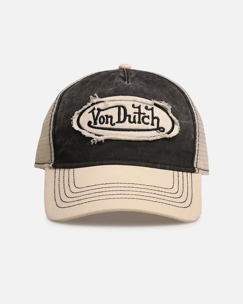 Von Dutch Von Dutch Washed Trucker Snapback Ecru/Black 1