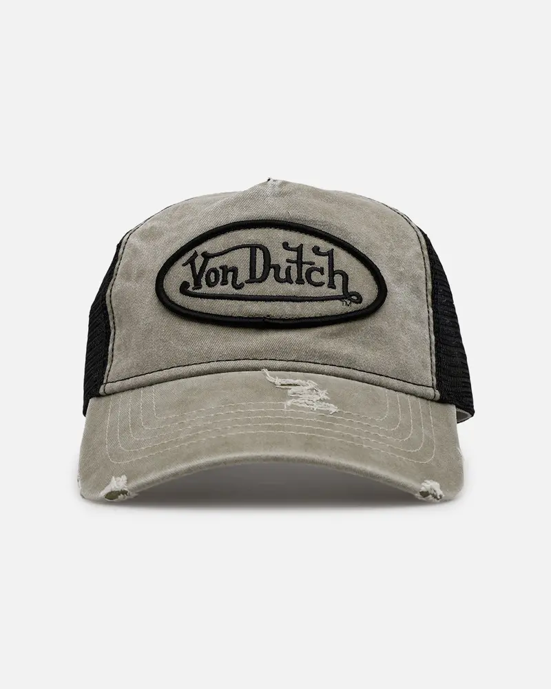 Von Dutch Washed Unstructured Trucker Snapback Washed Olive 1