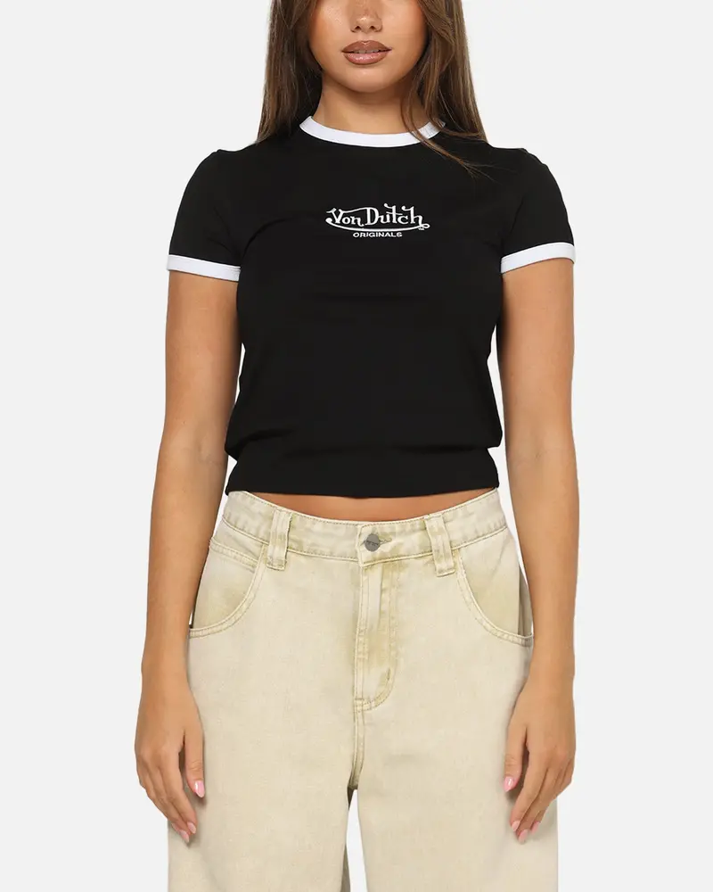Von Dutch Women's Baby T-Shirt Black/White 1