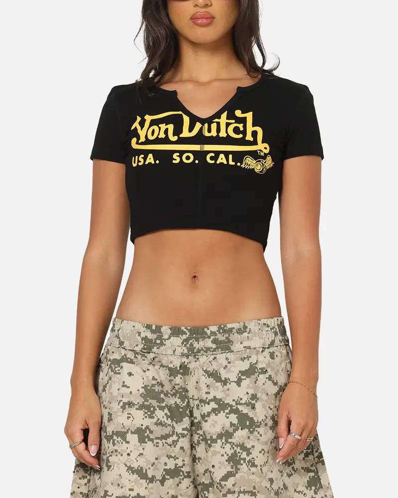 Von Dutch Women's Cropped T-Shirt Black 1