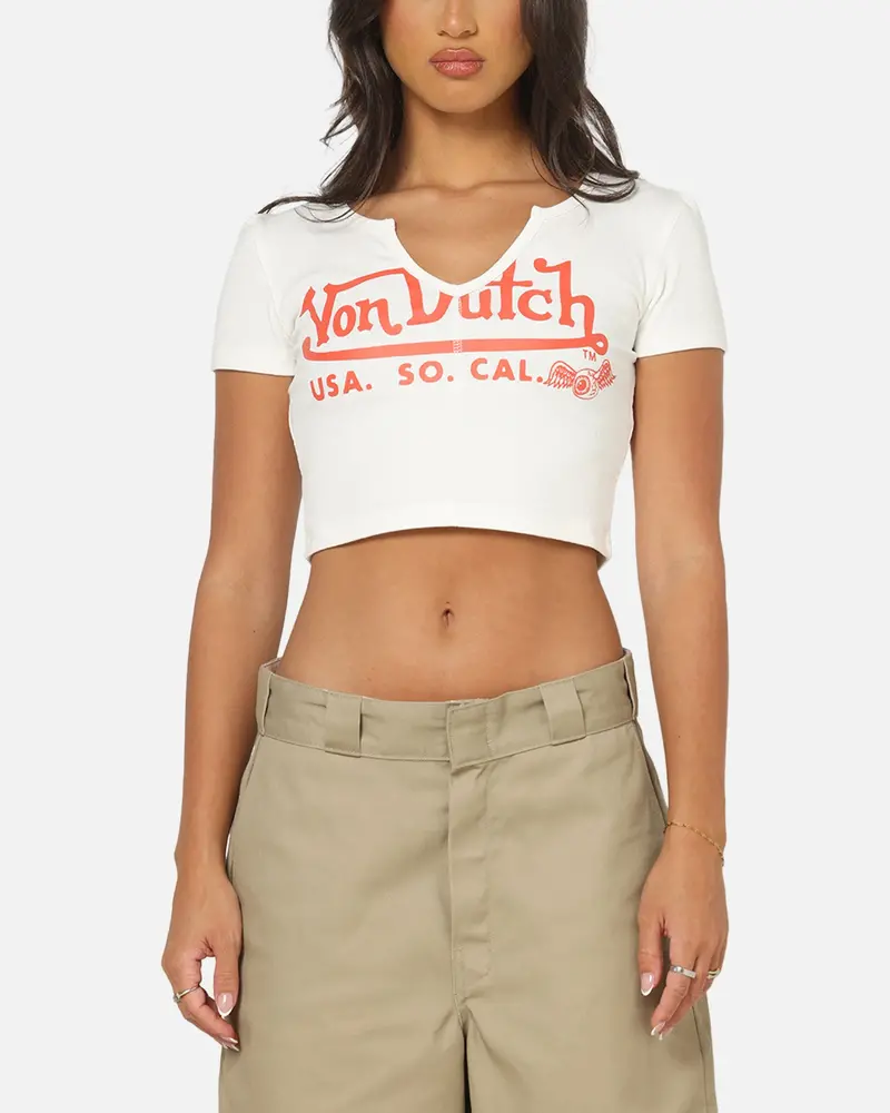 Von Dutch Women's Cropped T-Shirt White 1