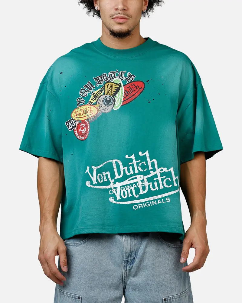 Von Dutch X Culture Kings Ck T-Shirt Bottle Green 2