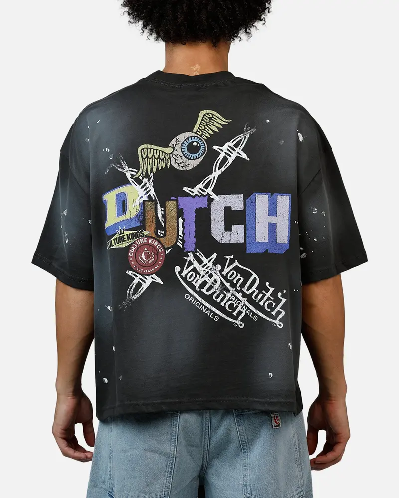 Von Dutch X Culture Kings Ck T-Shirt Washed Black 1