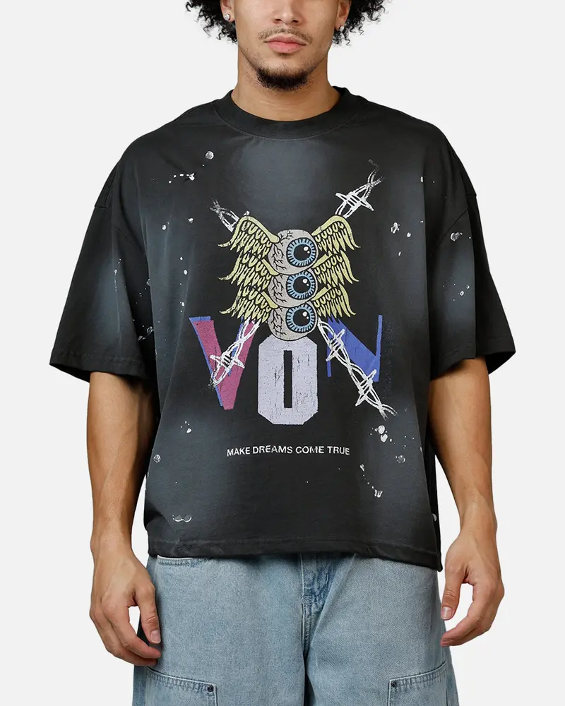 Von Dutch X Culture Kings Ck T-Shirt Washed Black 2