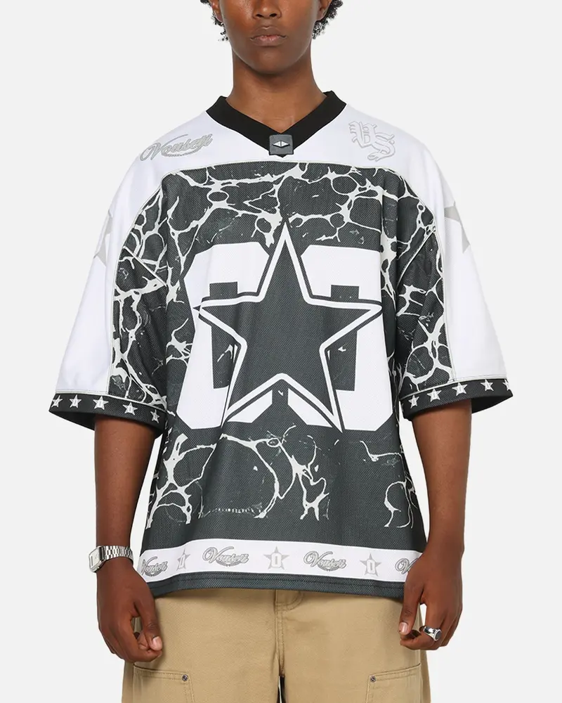 Vouseti V-Neck Football Jersey Black 1