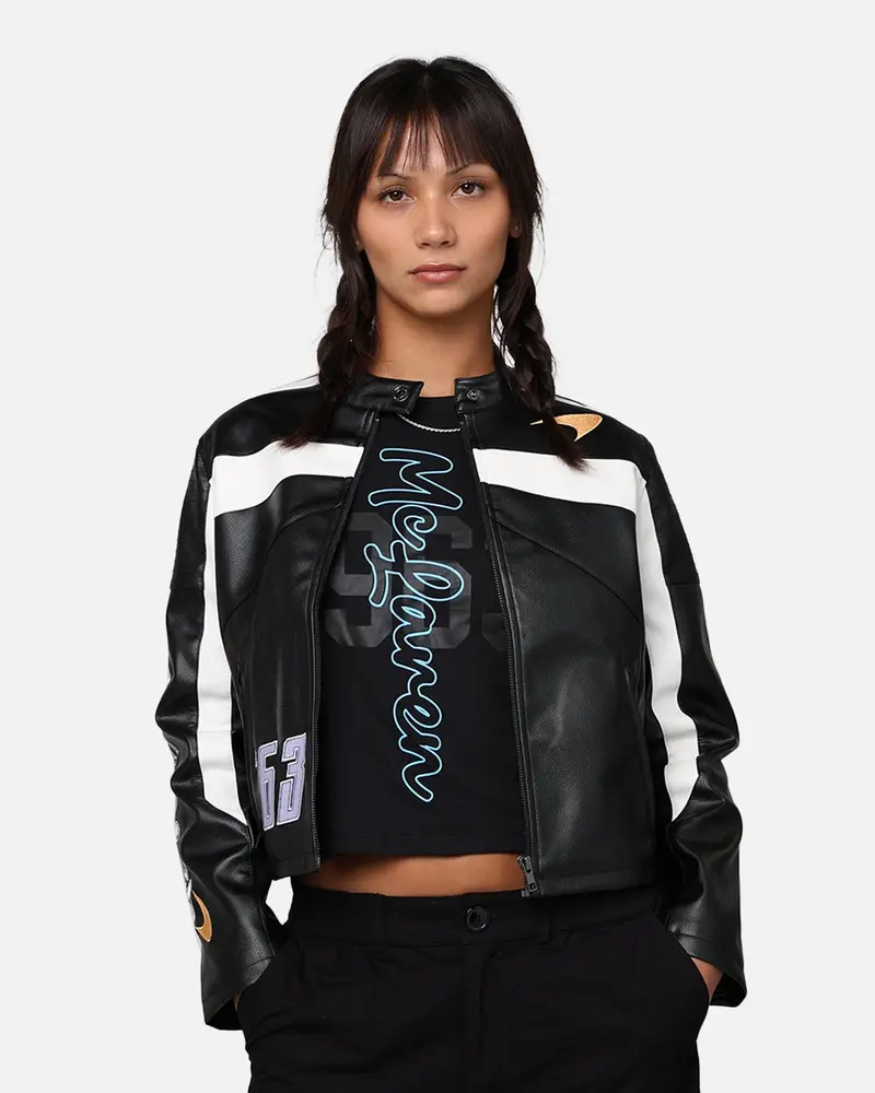 We Are The Wild Collective X Mclaren Women's Crop Racing Jacket Black 1