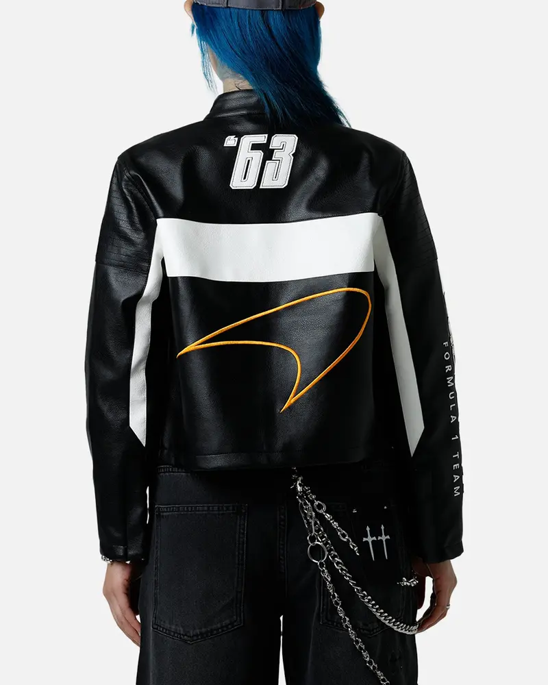 We Are The Wild Collective X Women's Mclaren 'Vegas Grad Prix 2024' Crop Racing Jacket Black 1