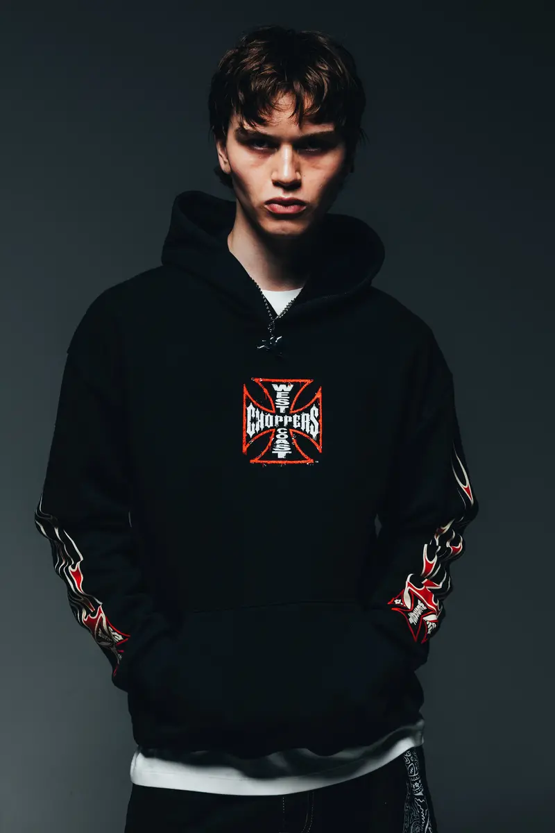 West Coast Choppers Forever Flames Hoodie Black 1
