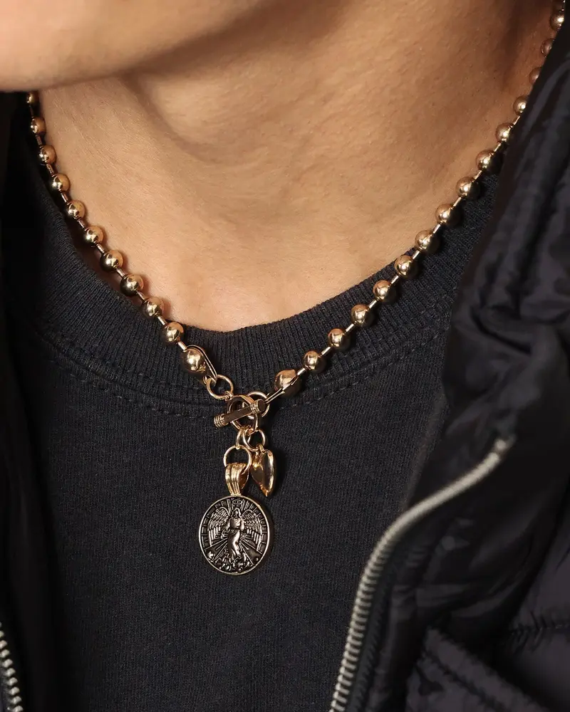 Wild For The Weekend Arkangel T-Bar Necklace Gold 1