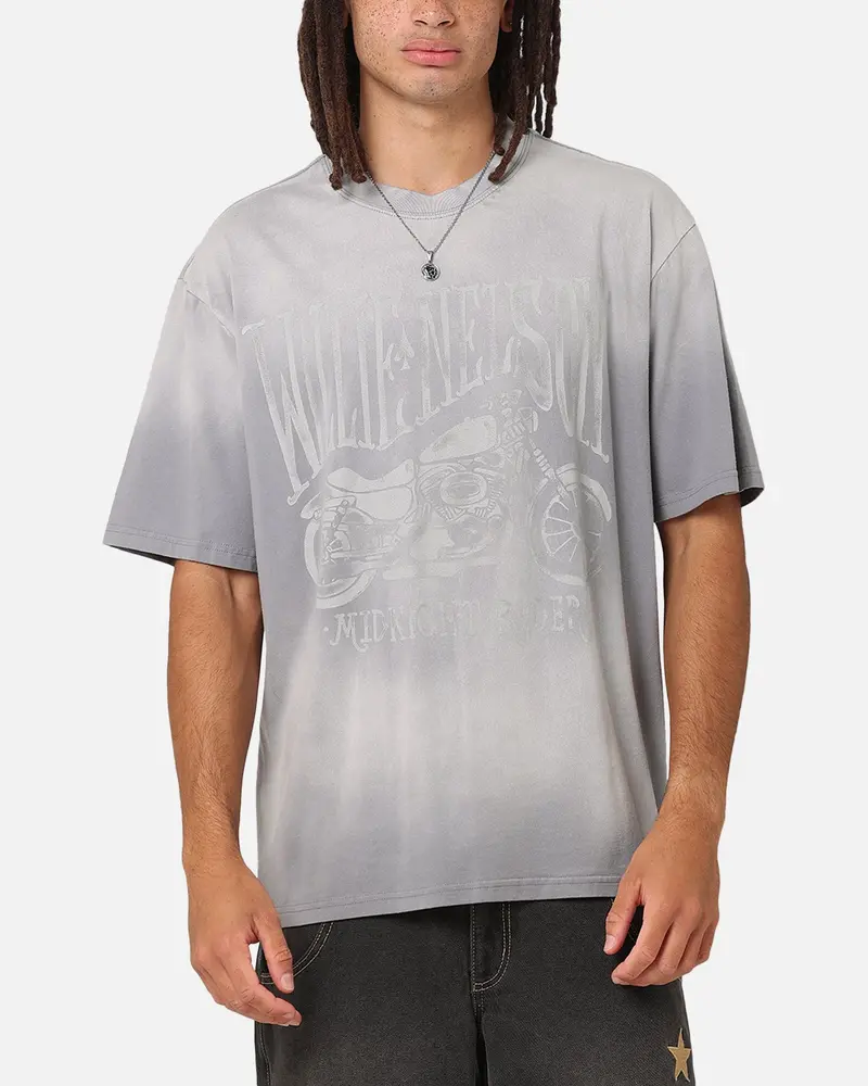 Willie Nelson Bike T-Shirt Washed Grey 1