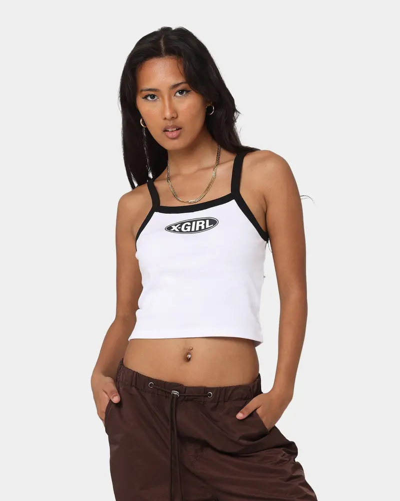 X-Girl Women's Basic Oval Logo Singlet White 1