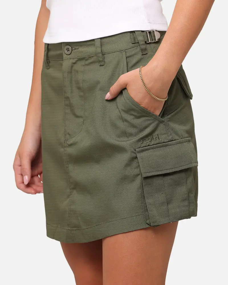 X-Girl Women's Easy Cargo Skirt Flight Green 4