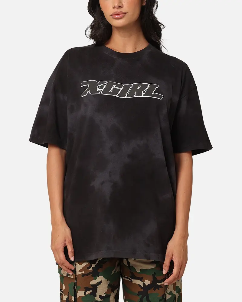 X-Girl Women's Future X-Girl Relaxed T-Shirt Black Tie-Dye 1