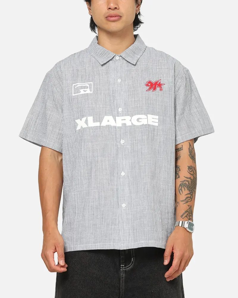 X-Large 91 Star Button Up Shirt White 1