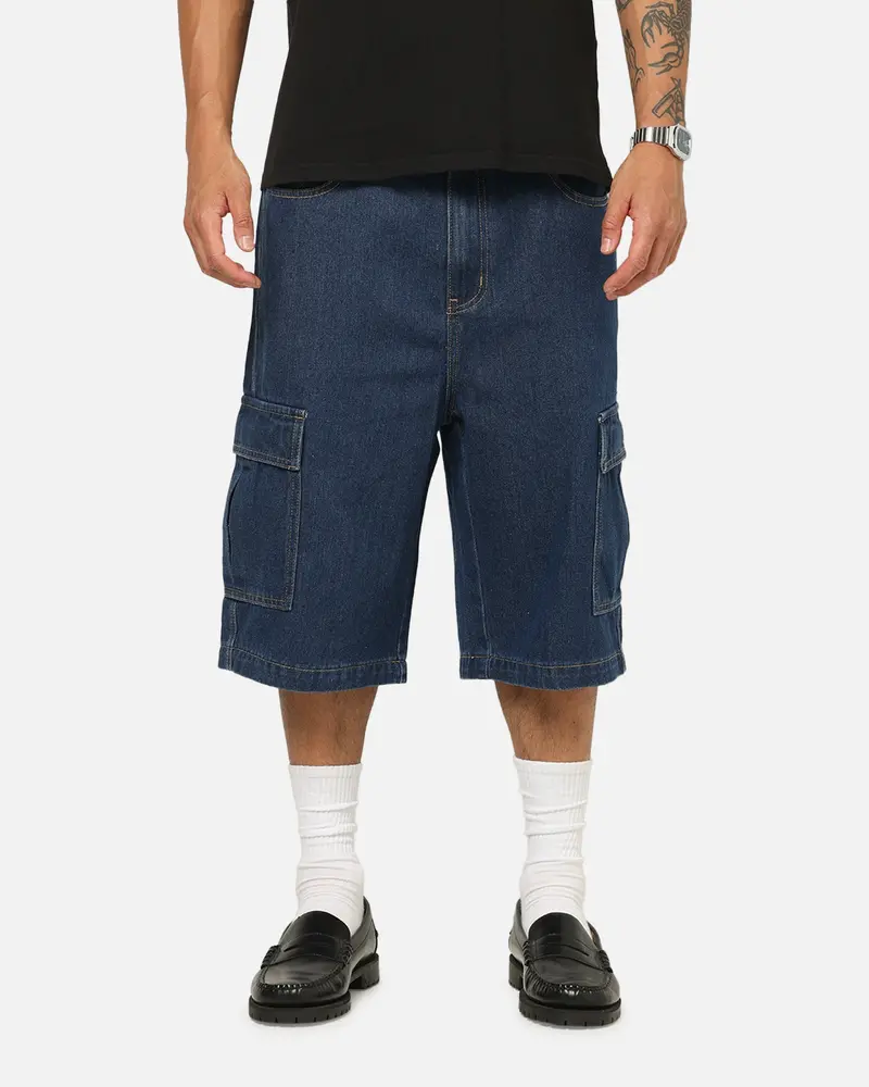 X-Large Baggy Cargo Denim 91 Shorts Dark Indigo 1